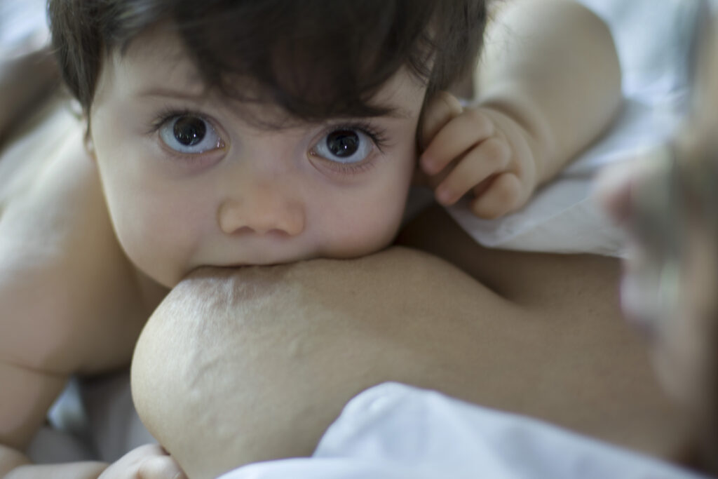 Bébé allaitant - Studio Rosa - Photographe Dordogne - Maternité et moments de vie